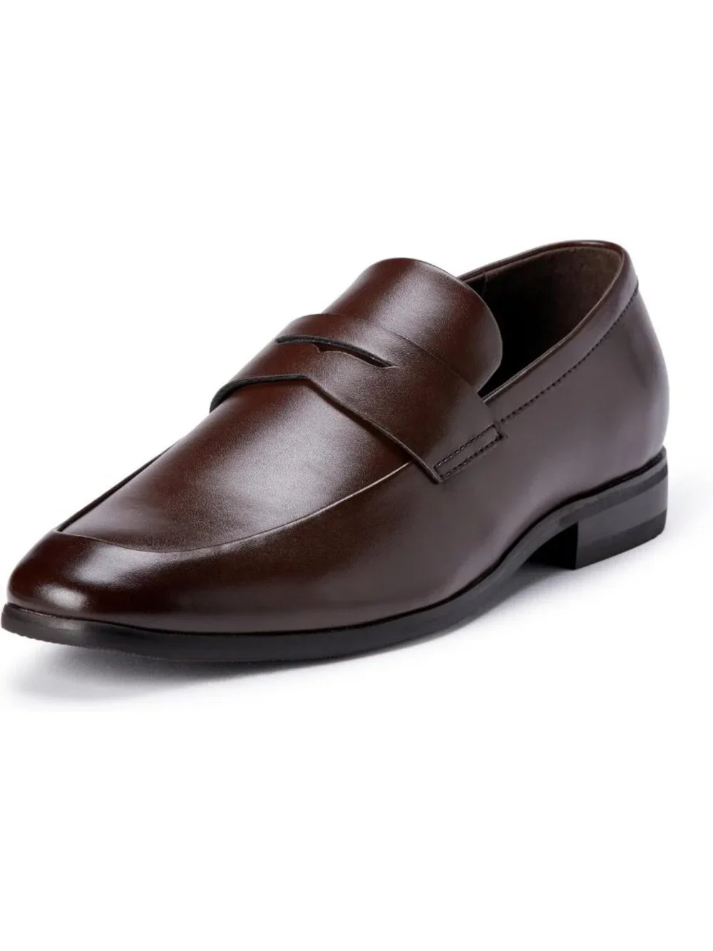 Stylish Men's Penny Loafers with Memory Foam, Square Apron Toe, Comfortable Fit